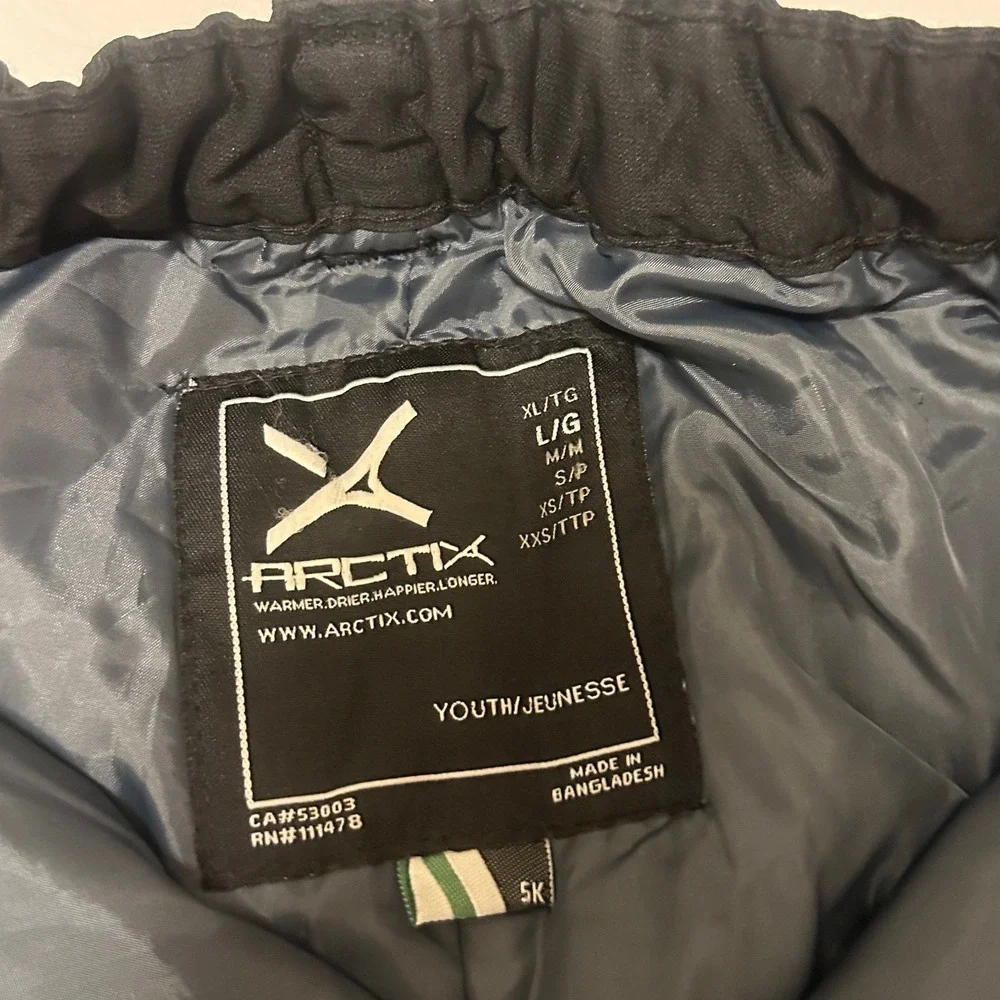 Arctix Youth Snow Pants Black Insulated Winter Ski Bibs Unisex Size Large 1150